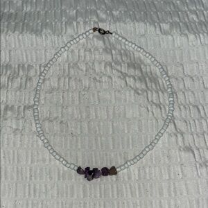 Elegant White and Purple Amethyst Necklace
